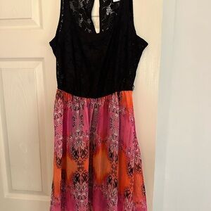 Candies Elegant Black and Pink Sleeveless Dress size medium
